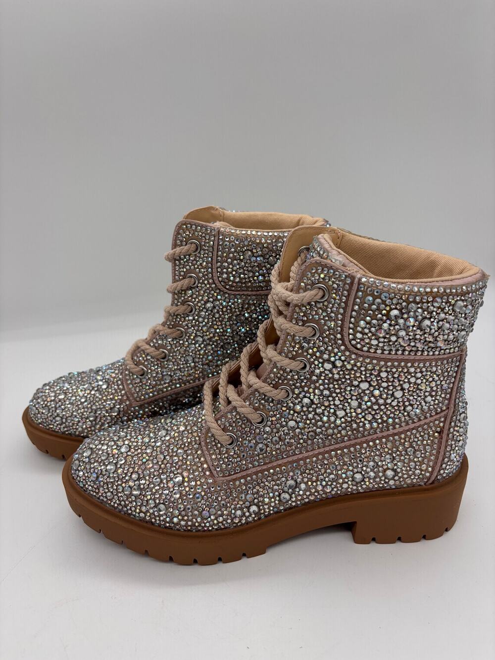 Betsy Johnson SB-Hudson ankle\combat boots glamcore feminine